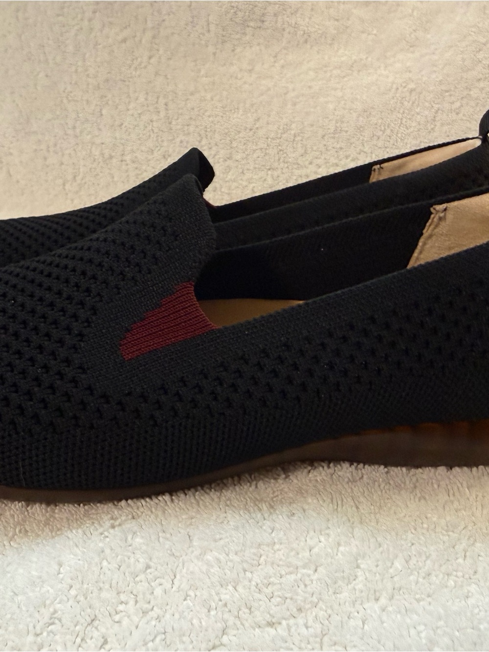 Black Knit Slip-On Loafer with Burgundy Accent bundle shoes for deeper discount - Picture 6 of 12